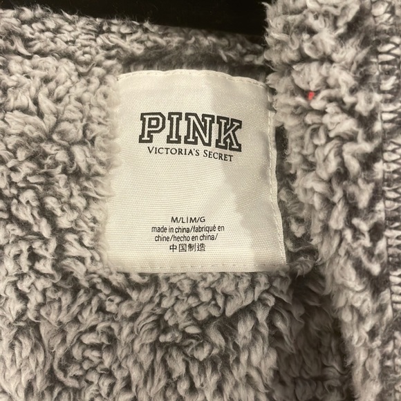 PINK hooded sherpa cardigan - Picture 3 of 4